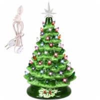 SUGIFT 15’’ Artificial Ceramic Christmas Tree with Plug