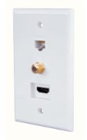 Monster Cable Just Hook It Up White 1 gang Plastic Coaxial Wall Plate 1 pk - Total Qty: 1;