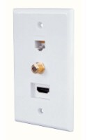 Monster Cable Just Hook It Up White 1 gang Plastic Coaxial Wall Plate 1 pk - Total Qty: 1;