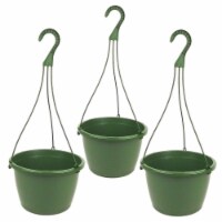 Poppelmann MAJ254183 10 in. Plastic Hanging Basket, Green - Pack of 3