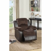 Polyurethane Rocker Recliner In Choco Suede Brown- Saltoro Sherpi