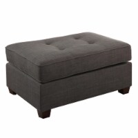 Cocktail Ottoman In Dark Gray Dorris Fabric- Saltoro Sherpi