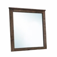 Distressed Solid Wood Mirror Brown- Saltoro Sherpi