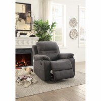 Leatherette Rocker Recliner In Gray- Saltoro Sherpi