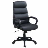 Poundex Furniture Modern Faux Leather Office Chair in Black Color