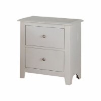 Pine Wood Night Stand With 2 Drawers, White- Saltoro Sherpi