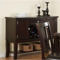 Chicly Styled Rubber Wood Server, Brown- Saltoro Sherpi