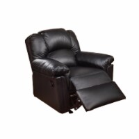 Bonded Leather Rocker Recliner Black- Saltoro Sherpi