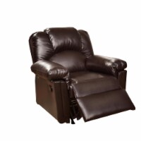Bonded Leather Rocker Recliner, Brown- Saltoro Sherpi