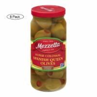 Mezzetta Super Colossal Pimiento Stuffed Spanish Queen Olives - Case of 6 - 10 oz.