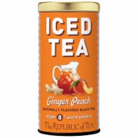 The Republic of Tea Ginger Peach Black Iced Tea Bags, 8 Quart-Sized Pouches