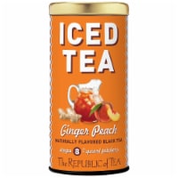 The Republic of Tea Ginger Peach Black Iced Tea Bags, 8 Quart-Sized Pouches