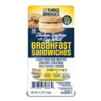 Three Bridges Chicken Sausage Egg White Breakfast Sandwich