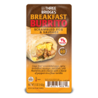 Three Bridges™ Scrambled Egg & Sausage Breakfast Burrito Perspective: Main