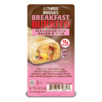 Three Bridges Egg Bacon & Ham Breakfast Burrito Perspective: Main