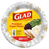 Glad® Holiday Snowflakes Premium Paper Plates Perspective: Main