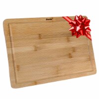 Wood Cutting Board for Kitchen 15x10 inch - Wooden Serving Tray - Large Bamboo Chopping Board