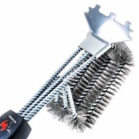 Kona SPEED/SCRAPER Grill Brush & Scraper with FLEX-GRIP Handle - Stainless Steel