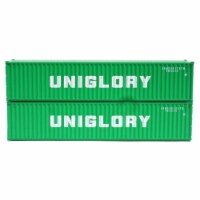 Jacksonville Terminal JTC405355 N Scale Uniglory 40 Containers with Magnetic System Set, Gree