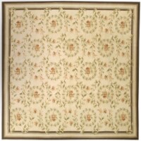 Aubusson Weave 982319 10 x 10 ft. Rouen Flat Woven Square Area Rug, Ivory