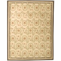Aubusson Weave 982367 9 x 12 ft. Rouen Flat Woven Area Rug, Ivory