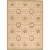 Aubusson Weave 982384 4 x 6 ft. Berna Flat Woven Area Rug, Ivory & Gold