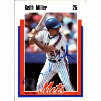 Autograph Warehouse 702845 Keith Miller Signed New York Mets 1989 Kahns No.25 Baseball Card