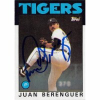 Autograph Warehouse 676539 Juan Berenguer Autographed Detroit Tigers 1986 Topps No.47 Basebal