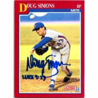 Autograph Warehouse 725365 Doug Simons Autographed New York Mets 1991 Score No.91T Baseball C