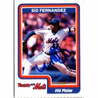 Autograph Warehouse 702875 Sid Fernandez Signed New York Mets 1990 Tropicana No.50 Baseball C