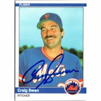 Autograph Warehouse 702758 Craig Swan Signed New York Mets 1984 Fleer No.600 Baseball Card