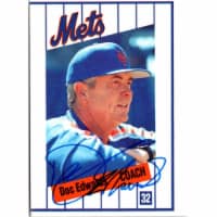 Autograph Warehouse 702872 Doc Edwards Signed New York Mets 1991 Kahns No.32 Baseball Card