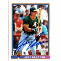 Autograph Warehouse 703101 Jose Canseco Signed Oakland Athletics 1991 Bowman No.372 Baseball