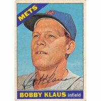 Autograph Warehouse 664952 Bobby Klaus Autographed New York Mets 1966 Topps No.108 BP Basebal