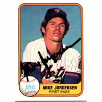 Autograph Warehouse 725195 Mike Jorgensen Autographed New York Mets 1981 Fleer No.324 Basebal