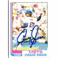 Autograph Warehouse 702755 Craig Swan Signed New York Mets 1982 Topps No.592 Baseball Card
