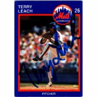 Autograph Warehouse 702846 Terry Leach Signed New York Mets 1988 Kahns No.26 Baseball Card