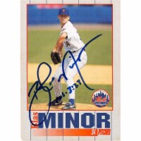 Autograph Warehouse 688475 Blas Minor Autographed New York Mets 1995 Kahns No.34 Baseball Car