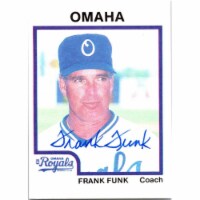 Autograph Warehouse 677136 Frank Funk Autographed Omaha Royals 1987 Procards No.2084 Baseball