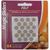 Magic Sliders 63118 0.38 in. Oatmeal Round Heavy Duty Self Stick Felt Pad -  Pack of 6