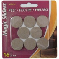 Magic Sliders 63414 1 in. Oatmeal Round Heavy Duty Self Stick Felt Pad -  Pack of 6
