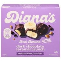 Diana's 100% Gluten Free Dark Chocolate Caramel Crunch Frozen Fresh Fruit Bananas Bites Perspective: Main