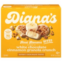 Diana's 100% Gluten Free White Chocolate Cinnamon Granola Crunch Frozen Fresh Fruit Banana Bites Perspective: Main