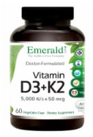 Emerald Lab Vitamin D3 + K2 5000 IU 50 mg Vegetable Capsules