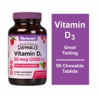 Bluebonnet® Earth Sweet® Chewables Vitamin D3 - Rasberry Flavor 50 mcg Perspective: Main