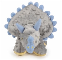 goDog Dinos Frills Squeaker Plush Pet Toy for Dogs & Puppies - Gray, Large