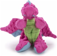 goDog Dragons Squeaker Plush Pet Toy for Dogs & Puppies - Pink, Large