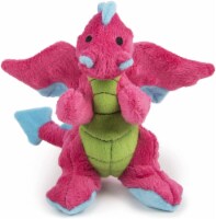 goDog Dragons Squeaker Plush Pet Toy for Dogs & Puppies - Pink, Small
