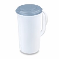Sterilite 2 Quart, 64oz Clear Plastic Flip Top Drink Pitcher with Lid (6 Pack)