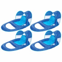 SwimWays Spring Float Recliner Pool Lounge Chair w/ Sun Canopy (4-Pack)